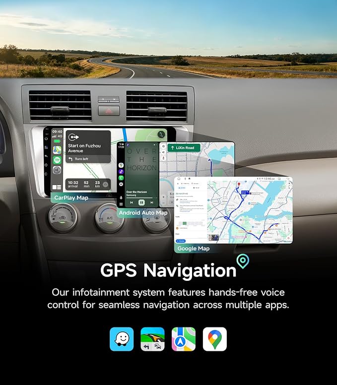 5G WiFi Android Car Stereo for Toyota Camry 2006 2007 2008 2009 2010 2011, 9 Inch IPS HD Touch Screen Car Radio Wireless CarPlay Android Auto, GPS FM/SWC Bluetooth 1080P Backup Camera