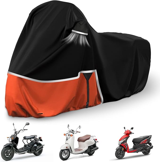 Waterproof Motorcycle Cover Replace for Honda Scooter Model, 420D Oxford Cloth Honda Ruckus, Metropolitan, Dio and ADV150 Scooter Cover for Snow Rain Dust Protection
