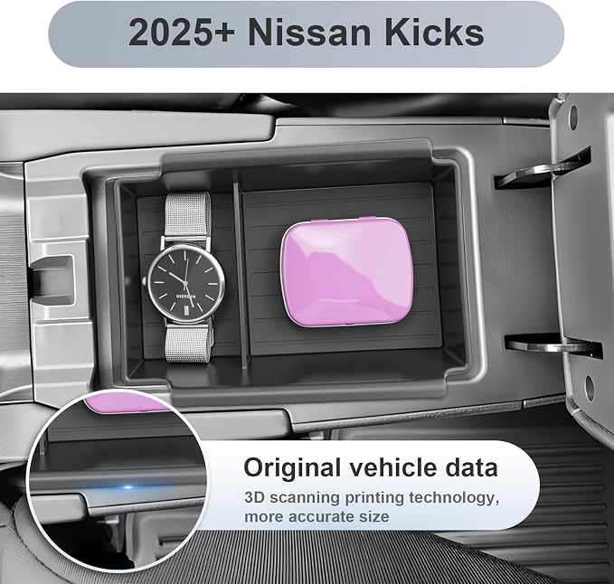 SKTU for 2025 2026 Nissan Kicks Accessories Center Console Organizer for 2025 2026 Nissan Kicks (S/SV/SR) Console Tray 2025 2026 Kicks SR Accessories ABS Materials Tray Kicks Durable Organizer