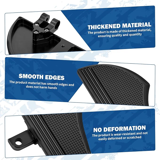 Motorcycle Floorboards Set Driver Front Footboards and Rear Passenger Foot Pegs Kit Axe style Compatible with Harley Touring Road King Road Glide Electra Glide Street Glide (Black)