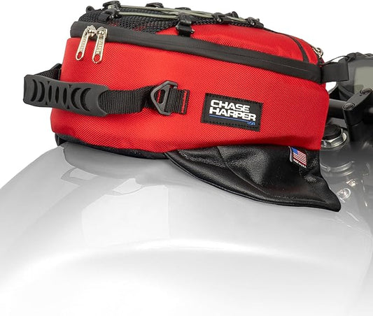 Chase Harper USA 450M Magnetic Tank Bag, Water-Resistant, Tear-Resistant, Industrial Grade Ballistic Nylon with Anti-Scratch Rubberized Polymer Bottom - Red