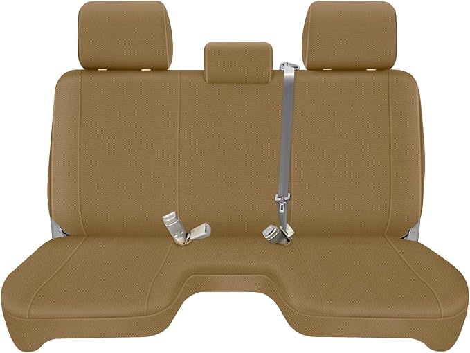 Truck Bench Seat Cover Compatible with 2005-2014 Toyota Tacoma with Large Notched, Tan