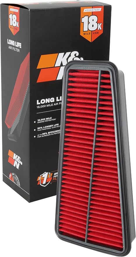 K&N Engine Air Filter: Long Life 18,000 Mile Replacement Air Filter: Compatible with 2002-2020 Toyota Mid-size Truck and SUV V6 (4-Runner, Tacoma, Hilux, Land Cruiser, Prado, FJ Cruiser), KNA-2281