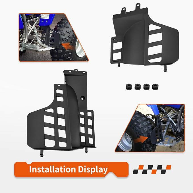 Left & Right Heel Guard Bar Flap Plastic for Yamaha Blaster 200 YFS200 1990-2006 3JM-21621-00-00 3JM-21691-00-00