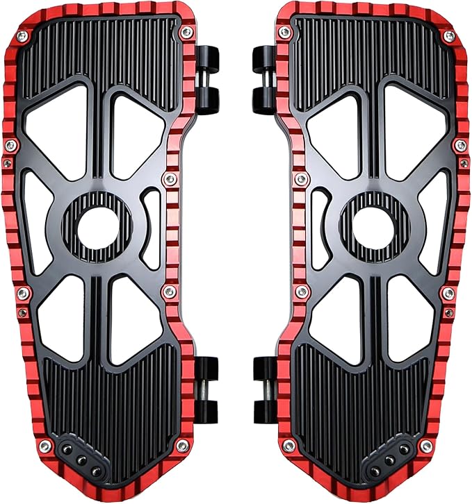 Foot Pedal Floorboard for Harley Touring/Road King/Road Glide/Street Glide/Electra Glide/CVO Tri Glide 1999-2025 & 2009-Later Trike Models (Red black)