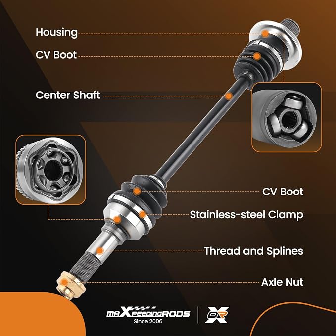 maXpeedingrods Rear CV Axle Shaft Assembly for Yamaha Rhino 2004-2009 450 660, Right Side Replace# YA-323 5UG-F53B0-21-00 5UG-F53B0-20-00