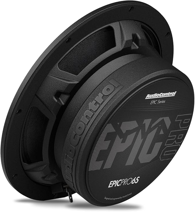 AudioControl EPICPRO6S Epic PRO 6.5" Slim Shallow-Mount Midrange Car Speakers Set (Pair), 300W, 4 Ohm, Rear or Front Door Speakers for Truck or Car Audio System, Pro Audio High SPL Component Speakers