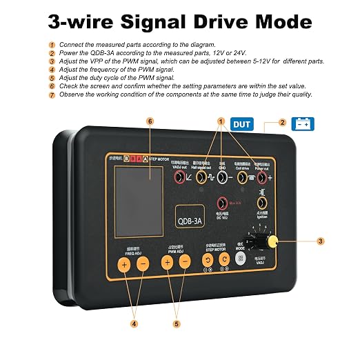 QDB-3A Ignition Coil Tester, Drive Automobile Ignition Coil Tester Tool, Injector Solenoid Valve Tester, for Idling Stepper Motor Automobile Fault Detector, 1.8” Color Display