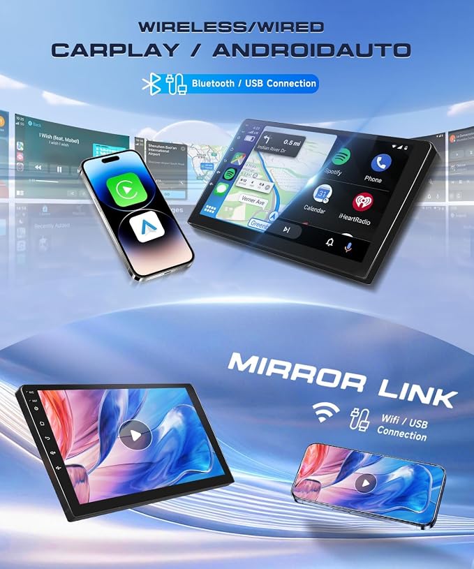 Android 15 Car Stereo for Honda Accord 2003-2007 Radio Wireless Carplay Android Auto 10.1 inch 1080P HD Touch Screen 5G WiFi DSP EQ GPS MirrorLink Bluetooth FM/RDS 26UI AHD Backup Camera Mic