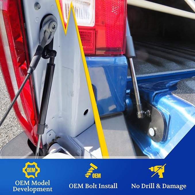 ARANA Tailgate Assist Shock for F150 2015-2026, Tail Gate Lowering Soft Open Accessories Hydraulic Damper Strut Kit Fits Ford F-150 XL XLT Lariat King Ranch(No-Drilled Installation)