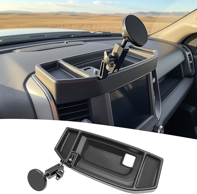5" 8.4" Screen Magnetic Phone Mount Holder for 2019-2026 Dodge Ram 1500 2500 3500 w/12V Outlet Part Magnet Dash Cell Phone Cradles Adjustable Phone Stand Accessories for 2019+ RAM 1500-3500