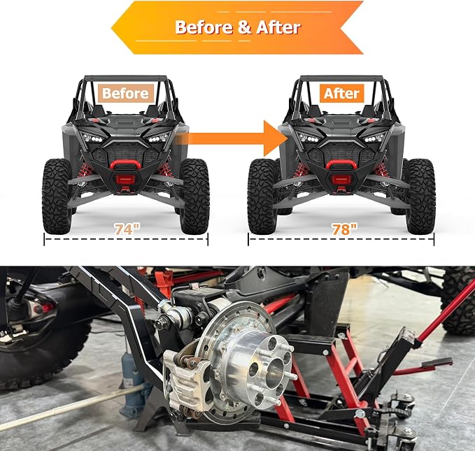 WeiSen 5x114mm 2" Wheel Spacers Compatible with Polaris RZR Turbo/PRO R/Ranger XD/XPEDITION 2022-2025, 4PCS Wheel Adapters with M12x1.5 Stud & 60mmmm Bore