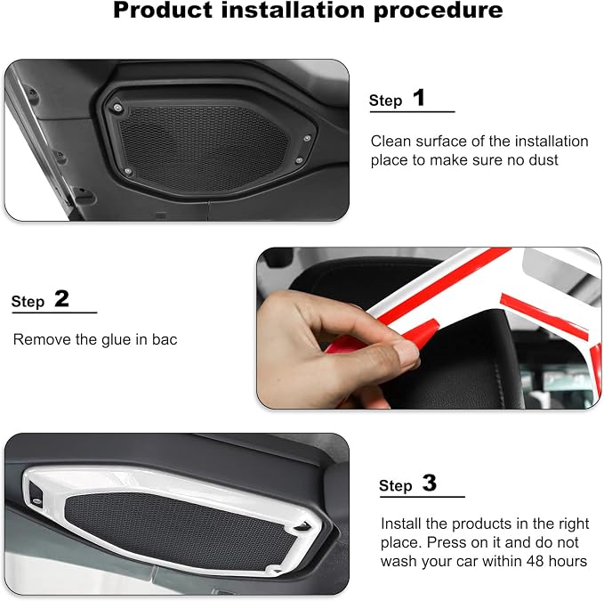 RT-TCZ A Pillar Speaker Trim Cover & Roof Speaker Audio Trim Cover Ring Kit Decoration Interior Accessories for Jeep Wrangler JL JLU & Gladiator JT 2018-2022,White