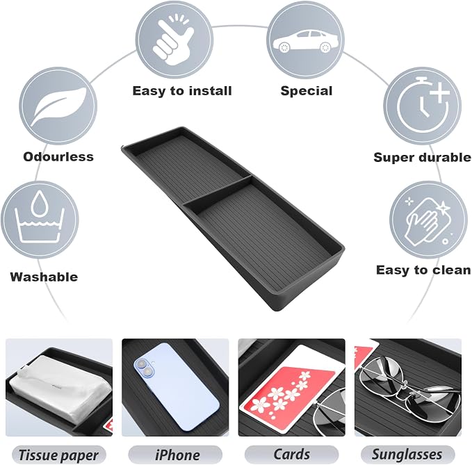 SKTU 2025 2026 Chevy Tahoe Dashboard Organizer for 2025 2026 Tahoe/Suburban Behind Screen Organizer 2025 2026 Suburban Dashboard Storage Box 2025 2026 Chevy Tahoe Accessories Dashboard Tray
