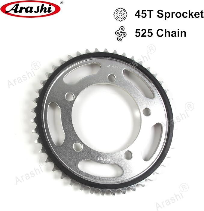 Arashi Front 17T Rear 45T Sprockets for BMW S1000R 2013-2020, S1000RR 2012-2018, S1000XR 2014-2019, Motorcycle Parts 525 Pitch Rubber Cushioned Reduce noise and vibration