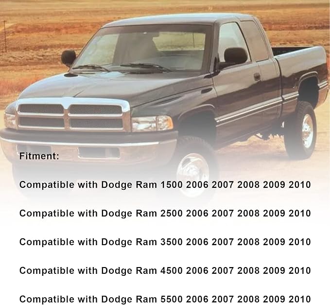 Priprilod Gray Cloth Front Driver or Passenger Side Top Lean Back Cover Compatible with Dodge Ram 2500 3500 4500 5500 2006 2007 2008 2009 2010