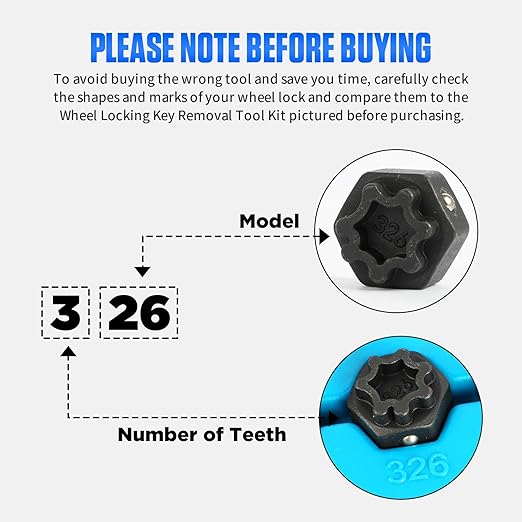 32 PCS Wheel Lock Removal Kit Compatible with Mercedes Benz, Wheel Lock Key Set for Removing & Locking
