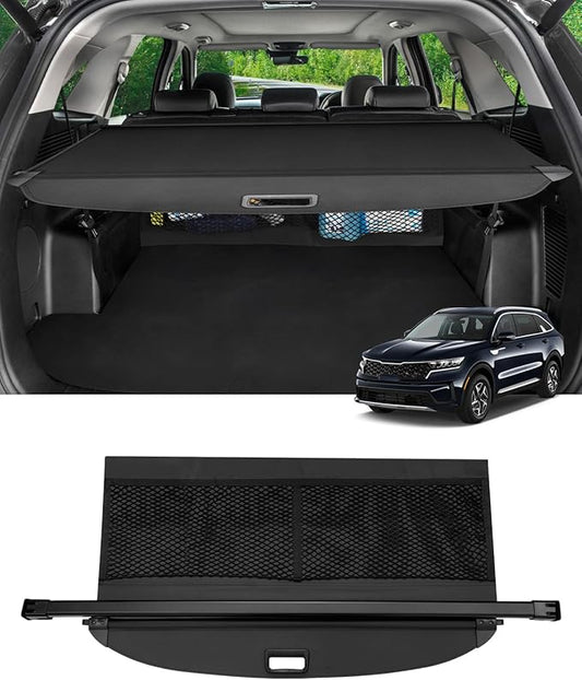 Autorder Cargo Cover for Kia Sorento 2021-2025 2026 Accessories Upgraded Trunk Cover with Extra Storage Net Retractable Security Shield Shade Cover