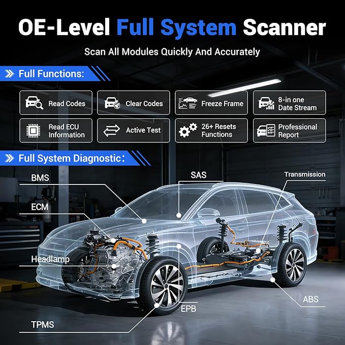OBD2 Scanner Diagnostic Tool VDIAGTOOL D200, Wireless Bidirectional Scan Tool-Lifetime Free Updates, 26 Resets (Unlockable 49+), Full System Car Code Reader OBD2 Scanner Bluetooth for iOS & Android