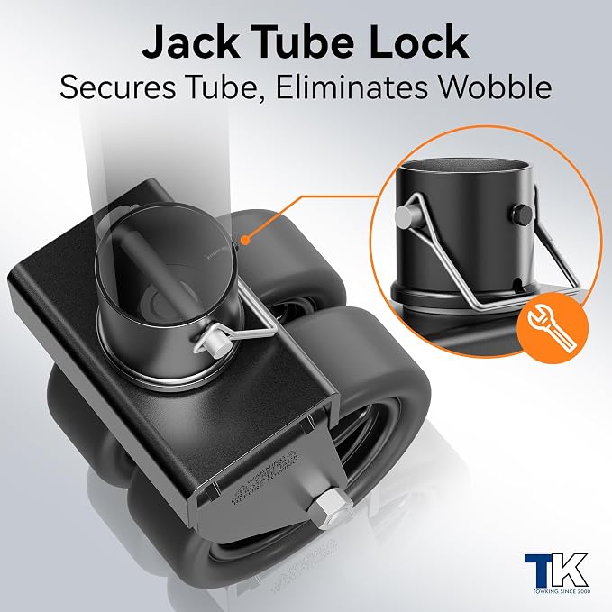 2,500lbs Dual 6" Trailer Jack Swivel Caster with Upgraded Spoked Wheels and Reinforced Bracket, Black