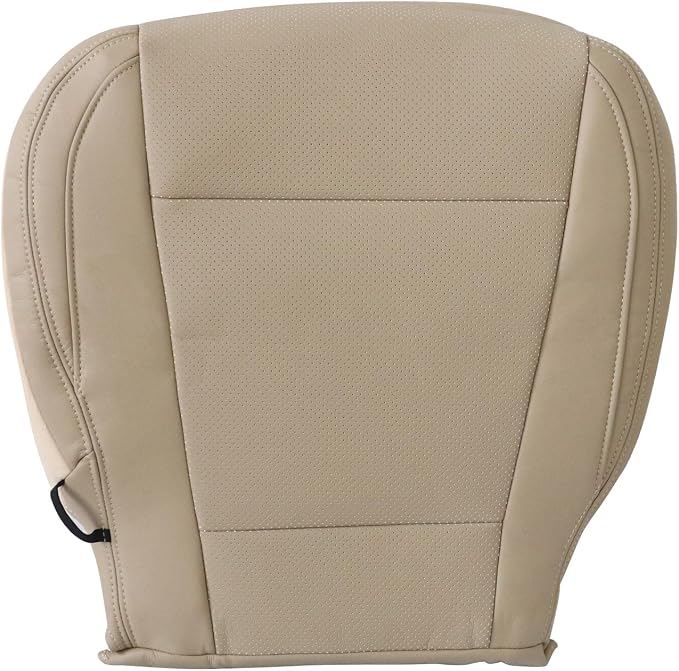 SecosAutoparts Driver Side Bottom Replacement Leather Seat Cover & Foam Cushion Tan Compatible with Ford F-150 Lariat 2015-2017 Compatible with Ford F250 F350 Lariat XLT 2017-2022