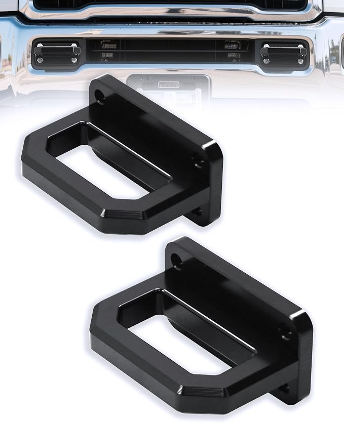 Front Tow Hooks, D-Ring Shackle Compatible with 2003-2018 Ram 2500 3500 2WD & 4WD - Replace OEM 68171791AA, 52020587AB (Black)