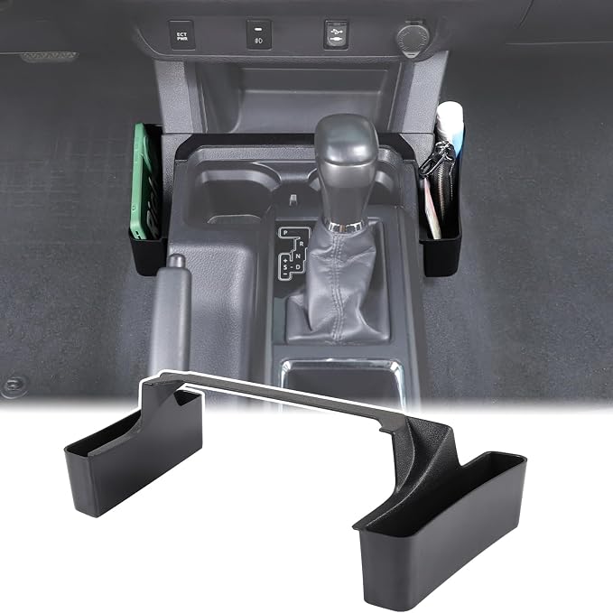 Aunginsy Center Console Gear Shift Storage Box Basket Compatible with Toyota Tacoma 3rd Gen 2016-2023 Gear Shift Side Organizer Tray Armrest Storage Box ABS Accessories, Not Fit Manual Transmission
