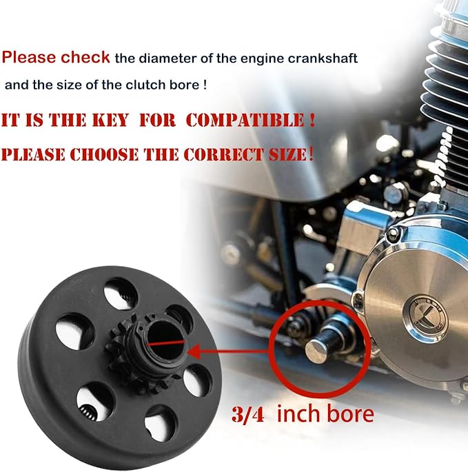 Go Kart Clutch 3/4" Bore 12 Tooth with #35 Chain, Centrifugal Clutch for Predator 212, Honda GC GX Engines and Most 2-6.5HP Small Engines performance Parts for MiniBike, Go Kart, Lawnmower.