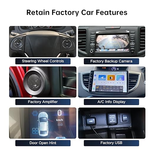 16PIN Car Radio Wiring Harness for Honda CR-V 2013-2014 2.4L, Aftermarket Stereo Wire Harness with Radio Antenna Adapter Support Original Steering Wheel Control, Backup Camera, USB