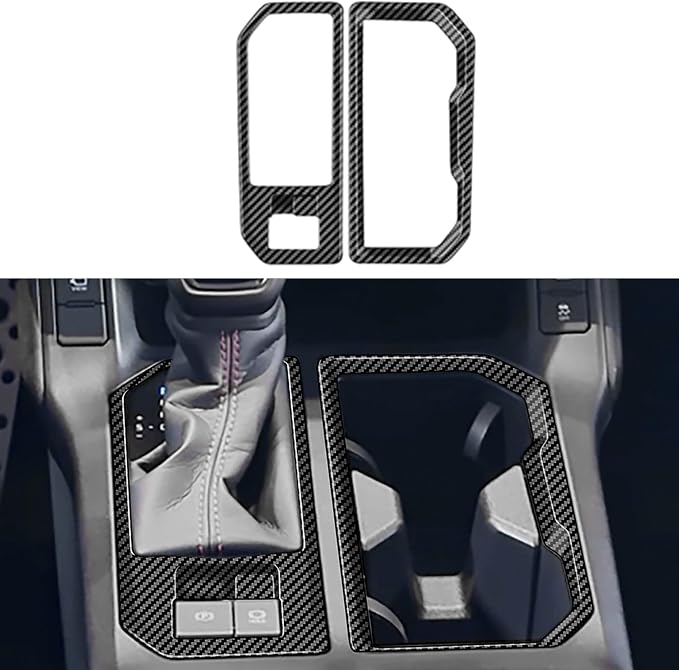 Central Control Gear Shift Panel Trim Cover Protective Frame Compatible with Toyota RAV4 XLE Premium/LE/SE/XSE/Woodland 2026+, Center Console Gear Shift Panel for RAV4 26, ABS (Carbon Fiber)