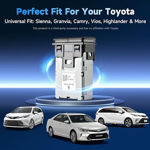 90W Car Charger USB c Dual Port Adapter Center Console Socket for Toyota Camry Fast Charging(Lid USB (45W)+USB (45W))
