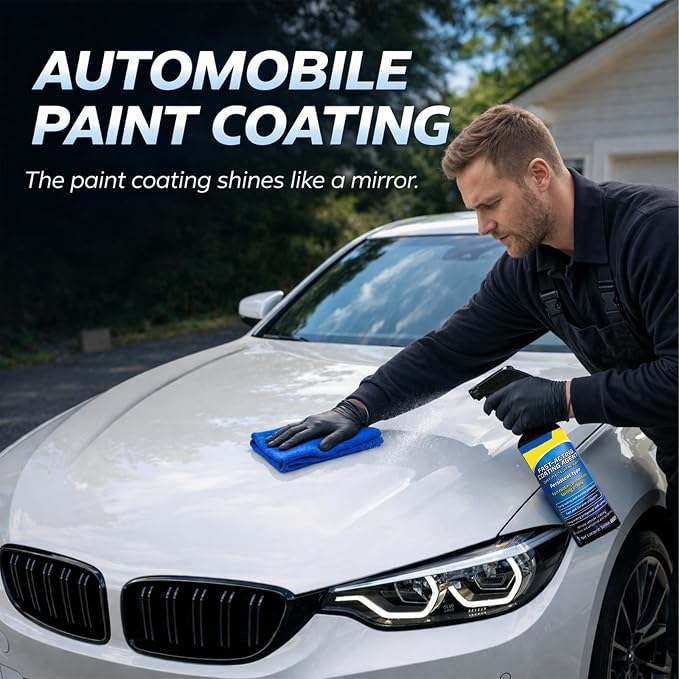 2PCS Quick Effect Coating Agent for Cars, Car Ceramic Coating Spray, 2026 Upgrade Nano Quick Coat Restore Spray, Extremely Hydrophobic & High Gloss Shine, 16.9 Floz
