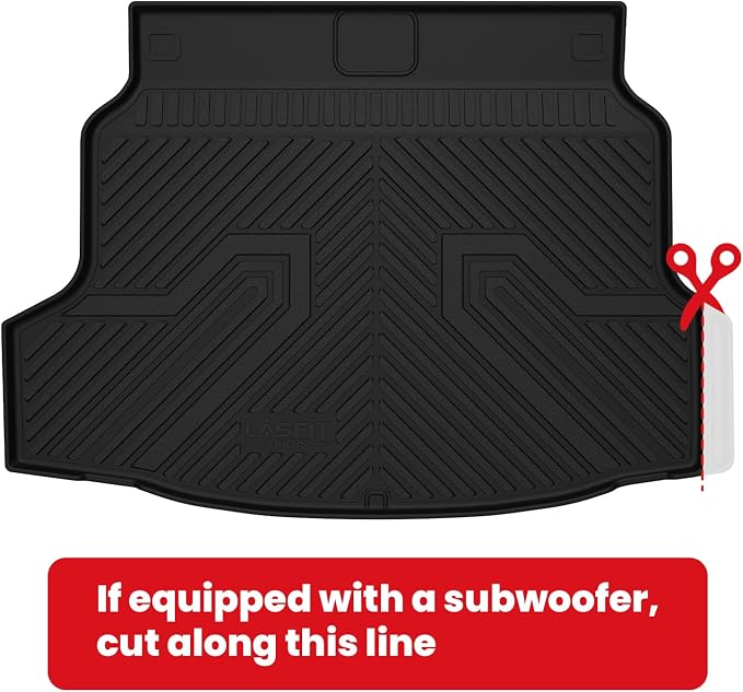 LASFIT Trunk Mat for Honda Civic Hatchback Sport 2017-2021, All Weather TPE Custom Fit Trunk Liner Trunk Tray Cargo Mat Cargo Liner Cargo Tray