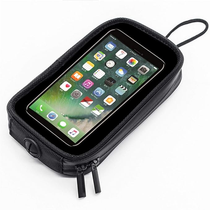 Motorcycle Tank Bag, Motorcycle Magnetic Phone Holder, Waterproof Fuel Tank Transparent Bag, Portable Phone Pouch Case with Headphone Jack, for Cellphone GPS 7.08X3.94X1.18inch