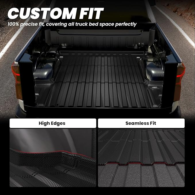 LASFIT Truck Bed Mat 2019-2026 for Chevrolet Chevy Silverado 1500 | GMC Sierra 1500 (Only Fit 5.8FT Bed), Bed Liner for Chevy Silverado GMC Sierra 1500, Not Fit Optional CarbonPro Bed