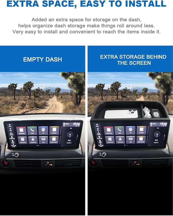 CDEFG Dashboard Storage Tray for 2026 Honda Pilot 12.3" Screen, for 2026 Honda Pilot (Sport/EX-L/TrailSport/Touring/Elite/Black Edition) Accessories Behind-Screen Dash Organizer Storage Box
