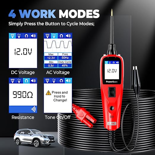 Autel PowerScan Circuit Tester 2026, Power Circuit Probe Tool，12V-24V Electrical Short Open Breaker Circuit Finder, AC/DC Voltage Resistance Duty Cycle Activating Component, w/ 20ft Extension Cable