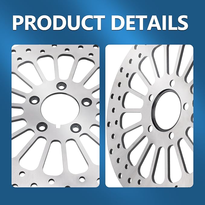11.5'' Front Rear Rotor Kit 2PCS Fit for Harley Davidson Touring Sportster Dyna, Early Super Glide Softail Great Performance Superior Heat Dissipation Brake part, 420 Stainless Steel Rotors