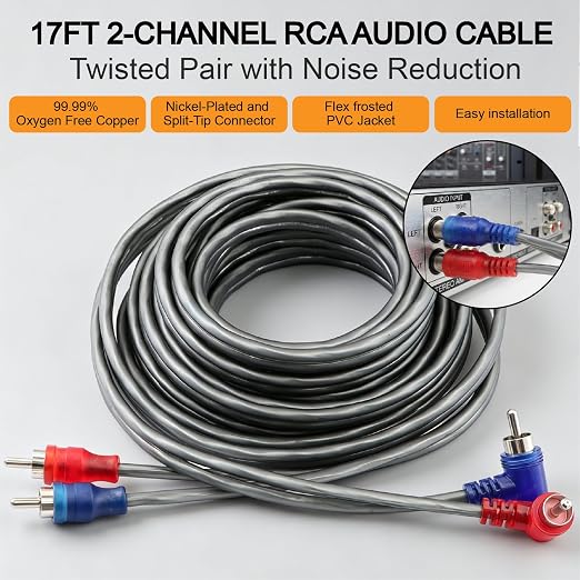 4 Gauge Amp Wiring Kit 1200W Complete Amplifier Installation Kit with Bass Control Knob for Car Audio Subwoofer System