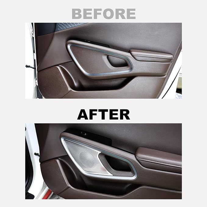 Stainless Steels Upper Air Outlet Speaker Cover Steels Interior Speaker Decoration Trim Cover Compatible with Kia Soul 2020-2025 Accessories (Silver)