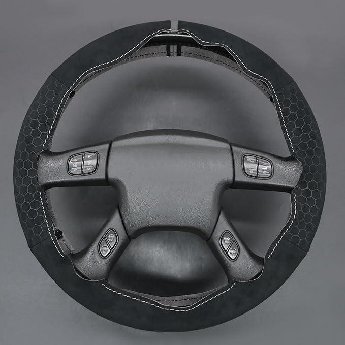 MEWANT Steering Wheel Cover for Chevy Silverado 1500/2500/3500 2003-2006 / Silverado 1500 2500HD 3500 Classic 2007 / Trailblazer 2002-2009 Hand-Stitched Steering Wheel Wrap