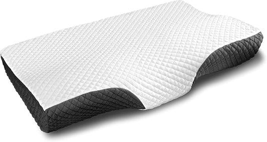 EPABO Contour Memory Foam Pillow Orthopedic Sleeping Pillows, Ergonomic Cervical Pillow for Neck Pain - for Side, Back and Stomach Sleepers, Free Pillowcase Included (Firm & Near King)