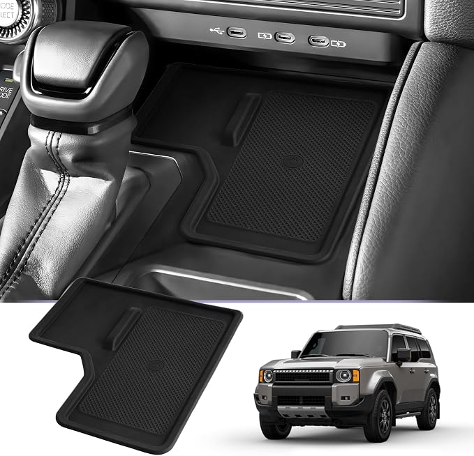 LUWU 2025 2026 Land Cruiser Wireless Charging Mat Compatible with 2024 2025 2026 Land Cruiser 250 Accessories Silicone Protective Pad Center Console Phone Charger Liner Mat (LC250 First Edition Only)