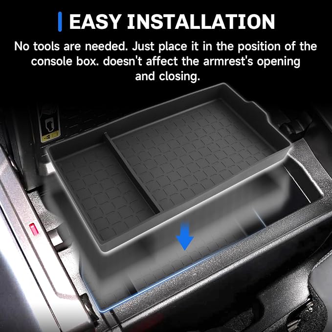 SXCY for 2026 Toyota RAV4 Center Console Organizer for 2026 Toyota RAV4 Accessories [Silicone Under Armrest Tray] for 2026 Toyota RAV4 Console Organizer Armrest Console Tray