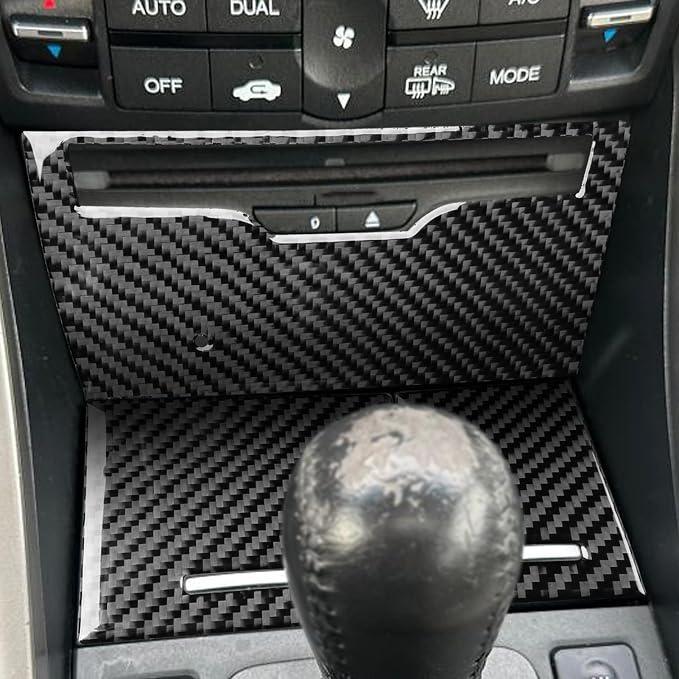 Black Soft Carbon Fiber car Interior Water Cup Central Control Storage Box Set 3/Piece Decorative Stickers Suitable for Acura TSX 09-14 Carbon Fiber car Interior