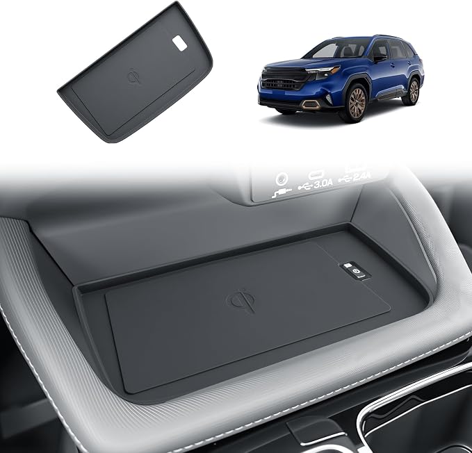 BIBIBO for 2026 Subaru Forester Charging Mat for 2026 Subaru Forester(Premium/Sport/Limited/Wilderness/Touring) Center Console 2026 Forester Insert Charging Mat 2026 Forester Accessories