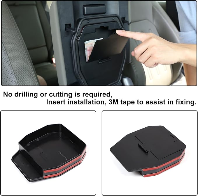 Car Armrest Hidden Storage Box Compatible with Land Rover Defender 2020-2025 Center Console Handrail Privacy Organizer Tray Armrest Storage Box Container Insert Pallet Manager Interior Accessories