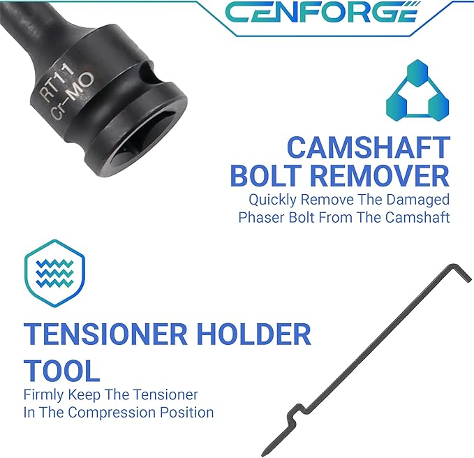303-1655 Camshaft Holding Tool, Ford 3.5 Timing Tool Kit Compatible with Ford 3.5L EcoBoost Upgraded GT F-150 Expedition Lincoln Navigator, with Cylinder Head Screw Removal Socket