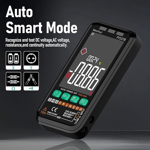 Multimeter 6000 Counts TRMS Digital Multimeter,Rechargeable Electrical Tester with Auto Ranging Digital Voltmeter,Measures Voltage Current Resistance Continuity Capacitance Temperature Frequency