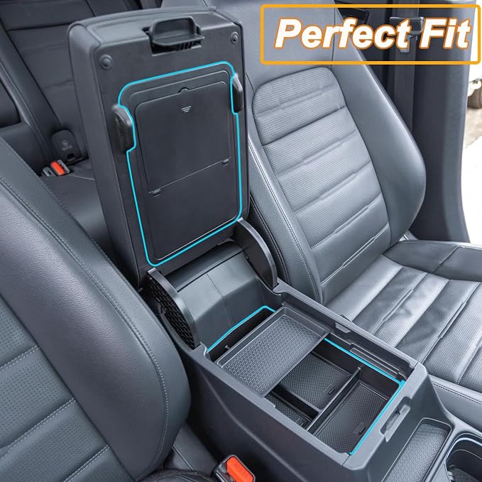 PIMCAR Compatible with 2023 2024 2025 2026 Honda CRV 3PCS Center Console Organizer and CR-V Cup Holder Mat, Door Slot Pad, Coaster Trim, Non-Slip Dust Interior, Custom Rubber Decoration Insert